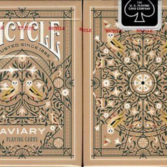 Bicycle Aviary Playing Cards Tan/Teal New Sealed - Picture 2 of 3